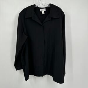 Susan Graver Womens Pullover Top Size 2X Black Minimalist Capsule Classic Office